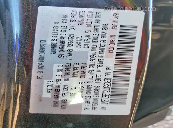 JM3TCBEY2J0220831 2018 MAZDA CX-9 Black VIN sticker view