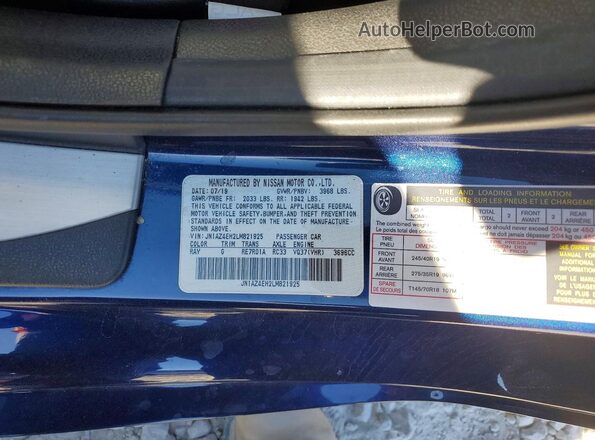 JN1AZ4EH2LM821925 2020 NISSAN 370Z Blue Vista del compartimento del motor