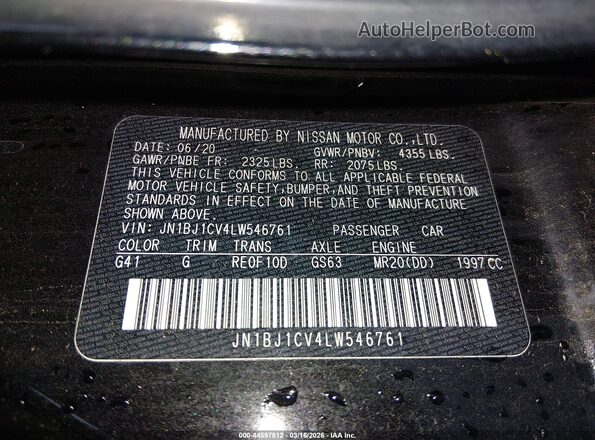 JN1BJ1CV4LW546761 2020 NISSAN ROGUE Black 