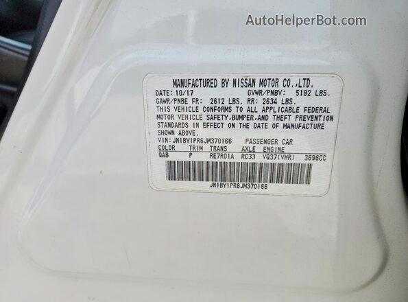 JN1BY1PR6JM370166 2018 INFINITI Q70L White 