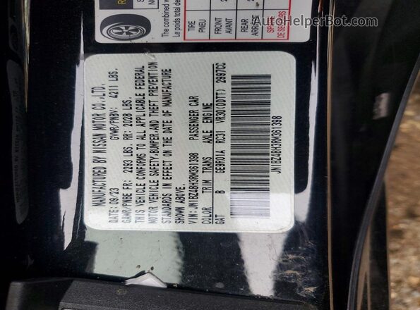 JN1BZ4BH3RM361398 2024 NISSAN Z Black VIN sticker view