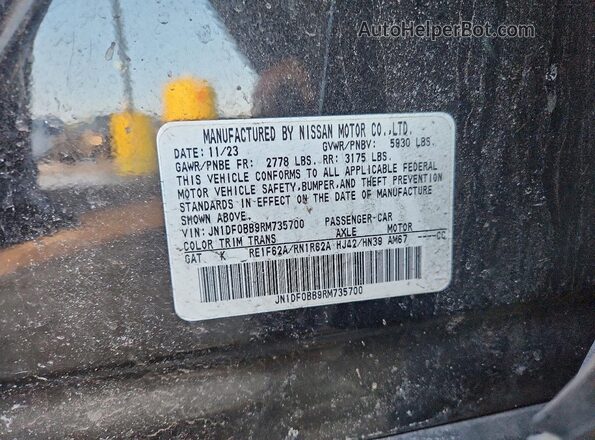 JN1DF0BB9RM735700 2024 NISSAN ARIYA Black VIN კოდის სტიკერის ხედი