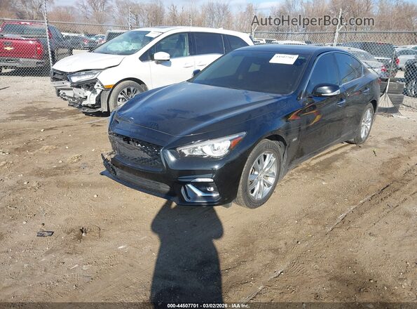 JN1EV7AR2JM432745 2018 INFINITI Q50 Black Առջևի ձախ երեք քառորդ տեսարան