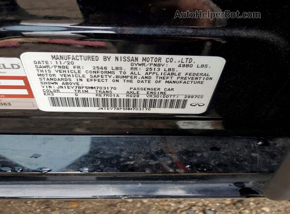 JN1EV7BP5MM703170 2021 INFINITI Q50 Black 