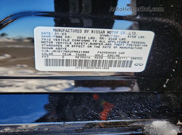 JN1EV7BR0PM541888 2023 INFINITI Q50 Black ძრავის განყოფილების ხედი