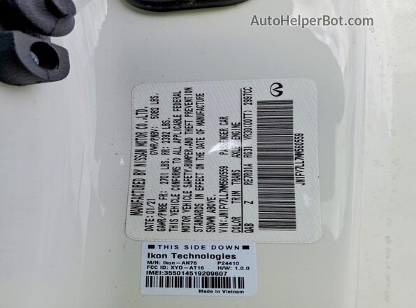 JN1FV7LL7MM560559 2021 INFINITI Q60 Белый Вид подкапотного пространства
