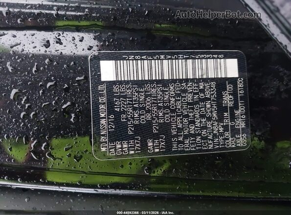 JN8AF5MV5HT753348 2017 NISSAN JUKE Black Engine compartment view