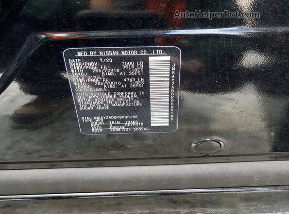 JN8AY2AD8P9695185 2023 NISSAN ARMADA Black VIN կոդի պիտակի տեսք