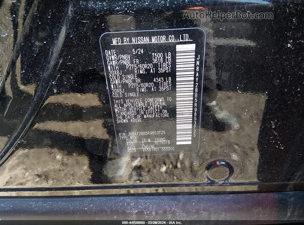 JN8AY2BB5R9853725 2024 NISSAN ARMADA Black Вид підкапотного простору