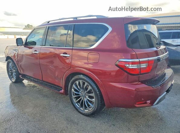JN8AY2DA3M9373177 2021 NISSAN ARMADA Темно-бордовый Задняя левая четверть