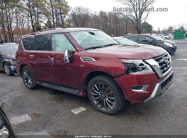 JN8AY2DB5N9813166 2022 NISSAN ARMADA Красный Вид задней части салона