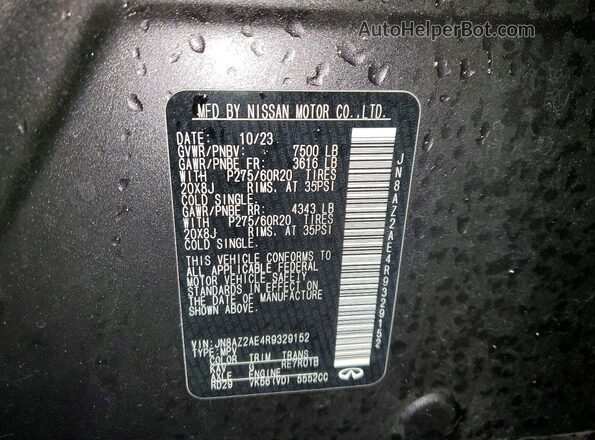 JN8AZ2AE4R9329152 2024 INFINITI QX80 Gray Vista interior de 360 grados