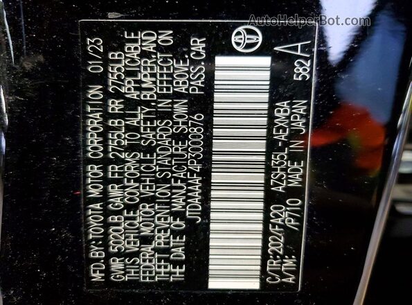 JTDAAAAF4P3000876 2023 TOYOTA LE Black 