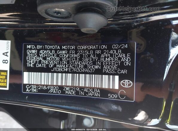 JTDBCMFE7R3049637 2024 TOYOTA LL Black Engine compartment view
