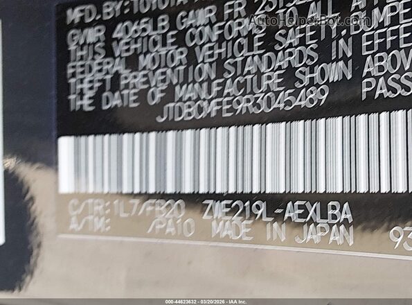 JTDBCMFE9R3045489 2024 TOYOTA LL Gray Vista del compartimento del motor