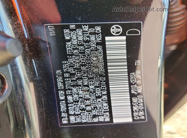 JTDBVRBD6HA003649 2017 TOYOTA MIRAI Черный Вид подкапотного пространства