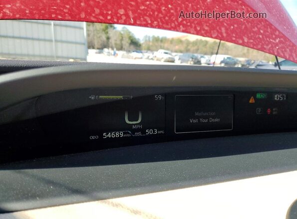 JTDKAMFUXN3173411 2022 TOYOTA PRIUS Red Vista del cuadro de instrumentos