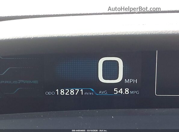 JTDKARFP2K3114324 2019 TOYOTA PRIUS PRIME Gray უკანა სავარძლების ხედი