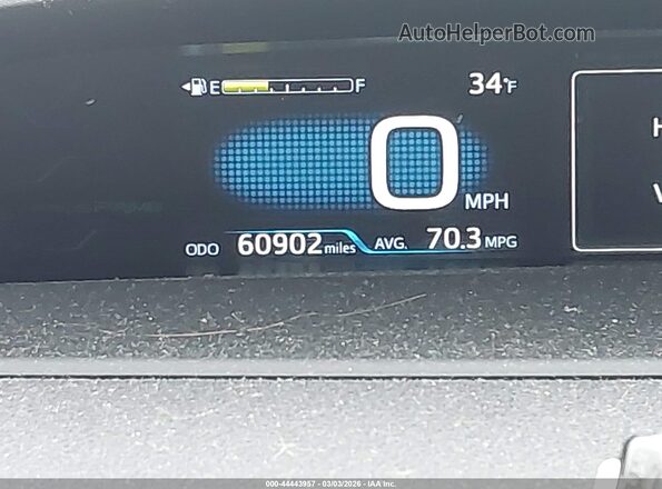 JTDKARFP8K3116045 2019 TOYOTA PRIUS PRIME Gray 