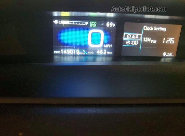 JTDL9RFU8K3011394 2019 TOYOTA PRIUS Black Вид щитка приладів