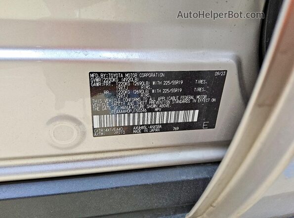 JTEAAAAH0PJ150346 2023 TOYOTA LIMITED Gray Vista de la etiqueta del VIN