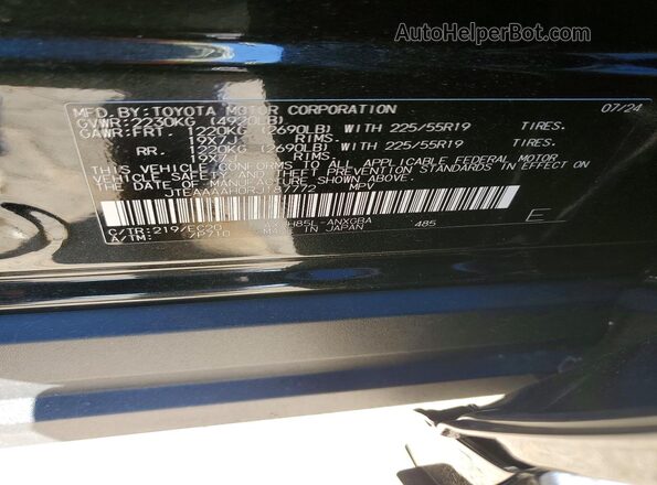 JTEAAAAH0RJ187772 2024 TOYOTA VENZA Black Вид наклейки з VIN-кодом