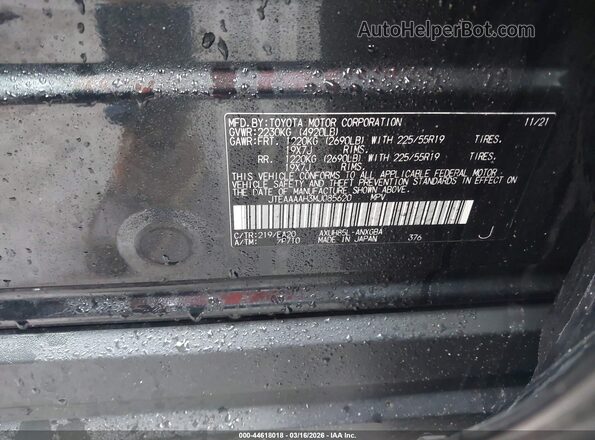 JTEAAAAH3MJ085620 2021 TOYOTA LE Черный Вид подкапотного пространства
