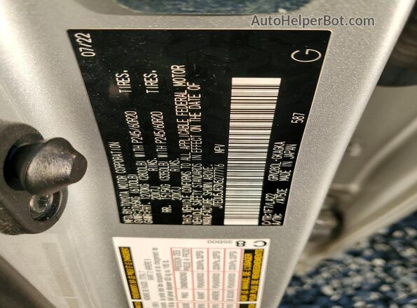 JTEDU5JR3N5277716 2022 TOYOTA 4RUNNER Silver Սալոնի 360 աստիճան տեսք