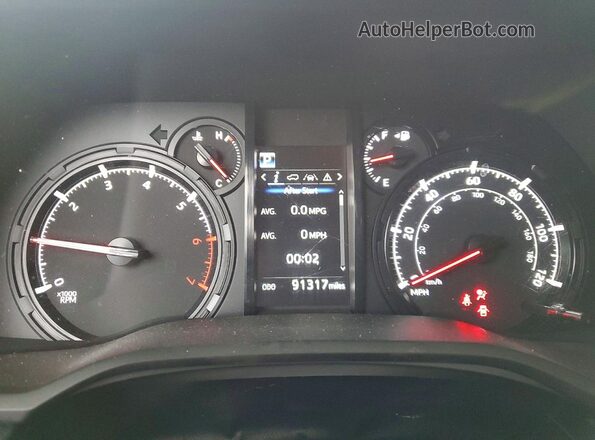 JTEEU5JR2M5236223 2021 TOYOTA 4RUNNER Red Вид щитка приладів