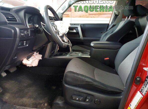JTEEU5JR2M5236223 2021 TOYOTA 4RUNNER Red Вид салону спереду
