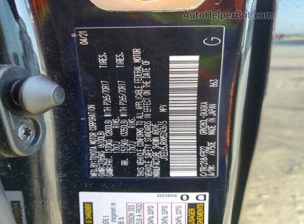 JTEEU5JRXM5243615 2021 TOYOTA 4RUNNER Black 