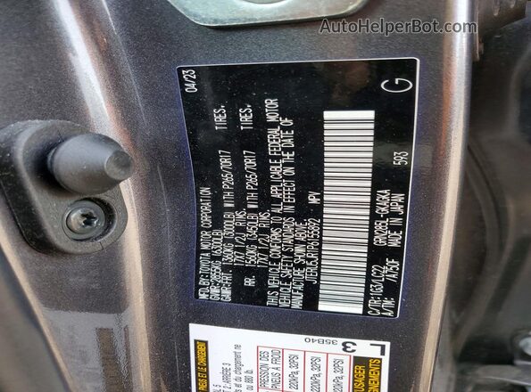 JTERU5JR1P6155892 2023 TOYOTA 4RUNNER Gray 