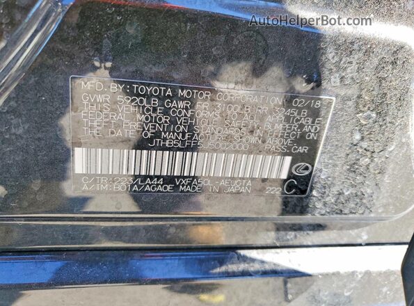 JTHB5LFF5J5002000 2018 LEXUS LS Black VIN sticker view