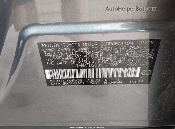 JTHBA1D20J5070785 2018 LEXUS IS 300 Silver ძრავის განყოფილების ხედი
