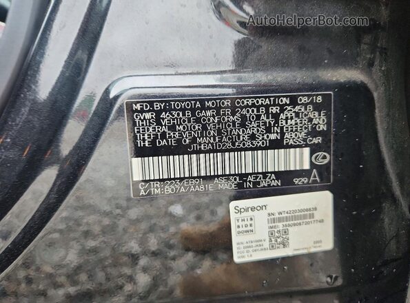 JTHBA1D28J5083901 2018 LEXUS IS Black 