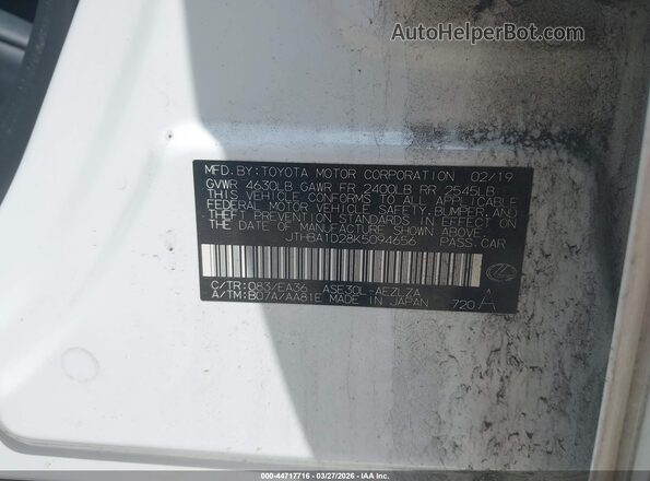 JTHBA1D28K5094656 2019 LEXUS IS 300 White Engine compartment view