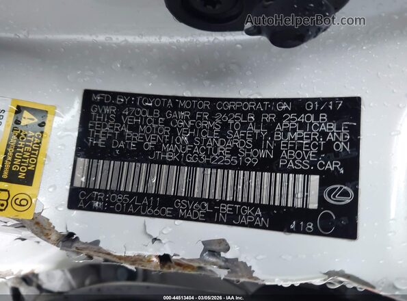 JTHBK1GG3H2255199 2017 LEXUS ES 350 White Vista del compartimento del motor