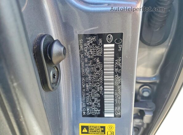 JTHBK1GG8G2229227 2016 LEXUS ES Gray Vista del compartimento del motor