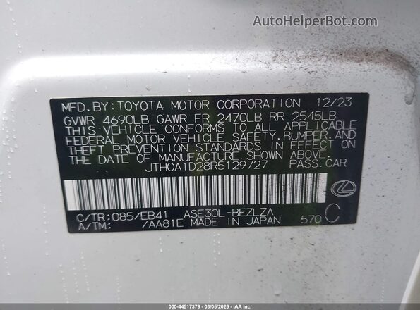 JTHCA1D28R5129727 2024 LEXUS IS 300 White 