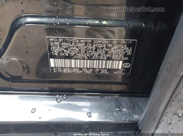JTHCZ1BL1JA007808 2018 LEXUS GS 350 Black ძრავის განყოფილების ხედი