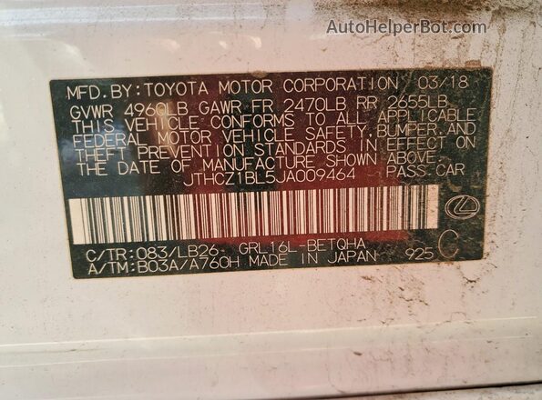 JTHCZ1BL5JA009464 2018 LEXUS GS White Вид підкапотного простору