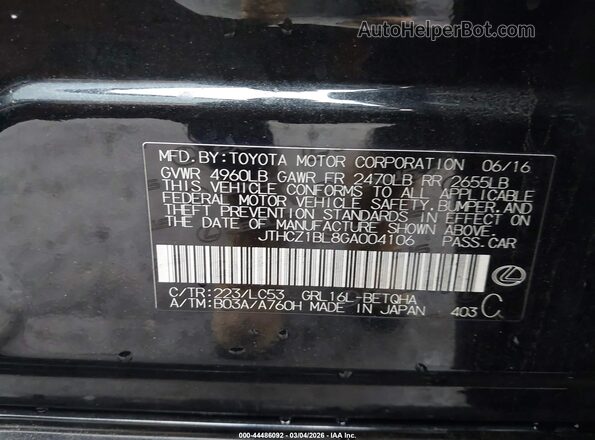 JTHCZ1BL8GA004106 2016 LEXUS GS 350 Black Vista del compartimento del motor