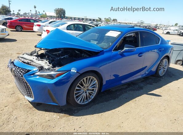 JTHDA1D24N5120036 2022 LEXUS IS 300 Blue Առջևի ձախ երեք քառորդ տեսարան