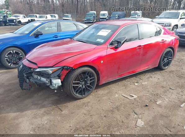 JTHGZ1B2XM5041283 2021 LEXUS IS 350 Maroon Առջևի ձախ երեք քառորդ տեսարան