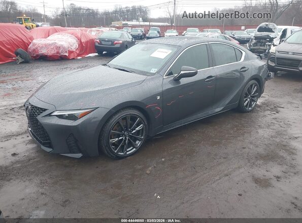 JTHGZ1E23M5022862 2021 LEXUS IS 350 Gray Vista tres cuartos delantera izquierda