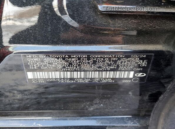JTHGZ1E27R5038019 2024 LEXUS IS Black Вид наклейки з VIN-кодом