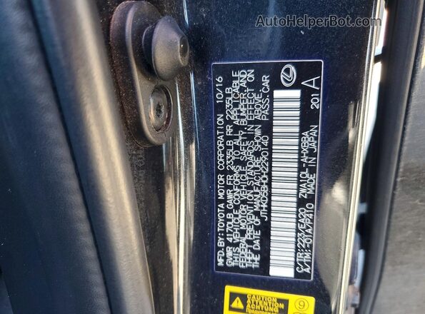 JTHKD5BH0H2290140 2017 LEXUS CT Black Widok komory silnika