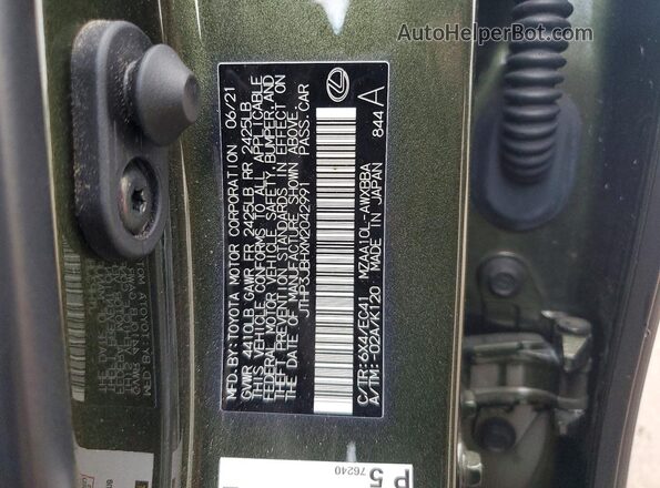 JTHP3JBHXM2042991 2021 LEXUS UX Зеленый 