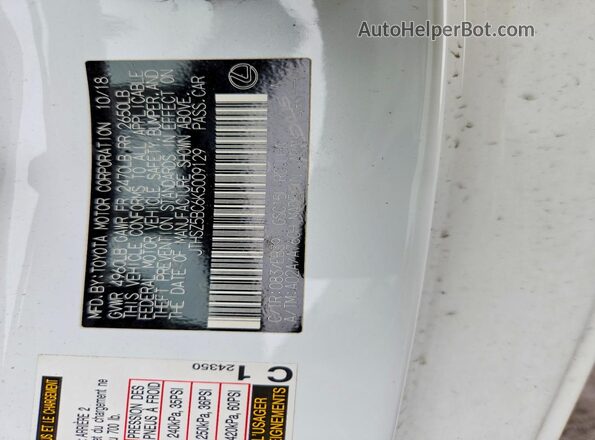 JTHSZ5BC6K5009129 2019 LEXUS RC Белый Вид подкапотного пространства