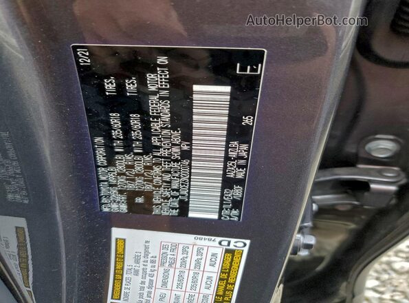JTJADCEZ3N2000746 2022 LEXUS NX Gray Vista interior de 360 grados